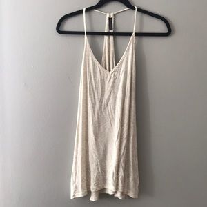 Light, ribbed, racerback tank top.